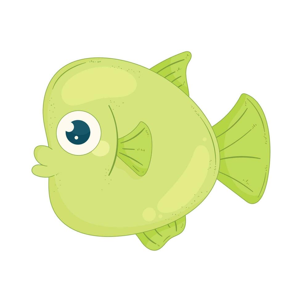 grön fisk swiming Havsliv djur- vektor