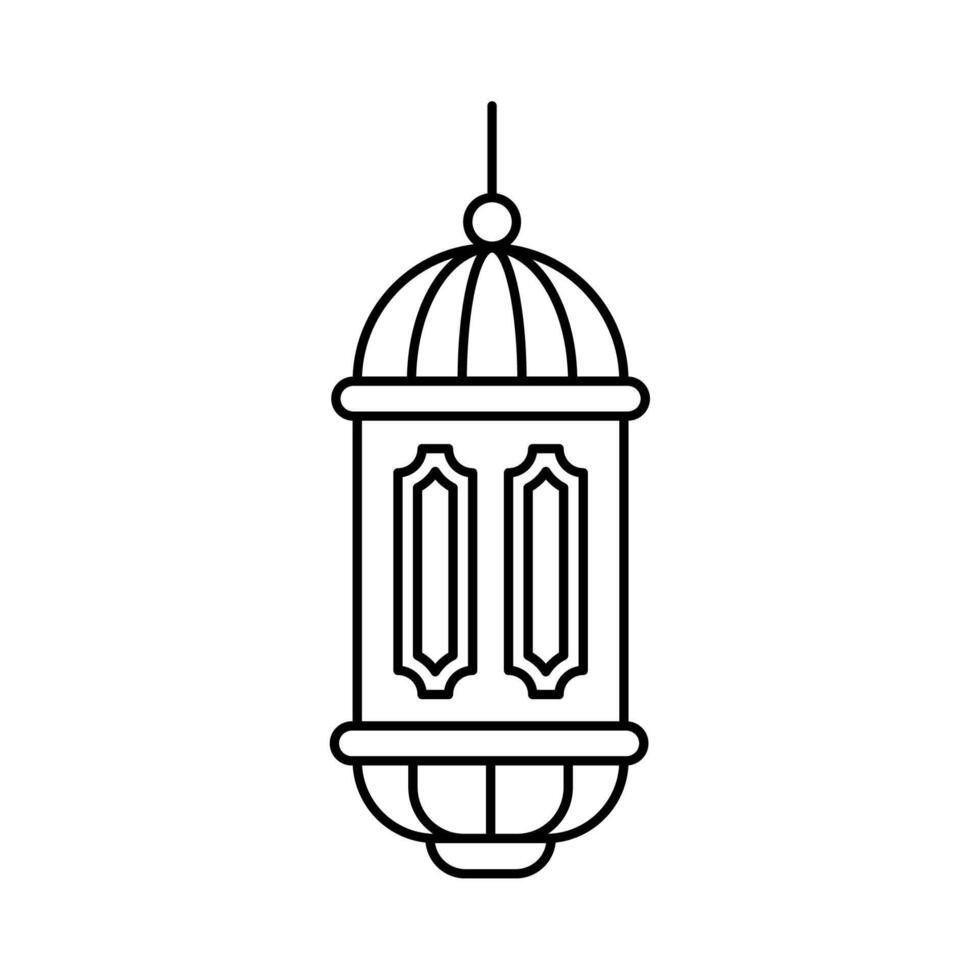 Arabisch Lampe hängend linear Symbol vektor