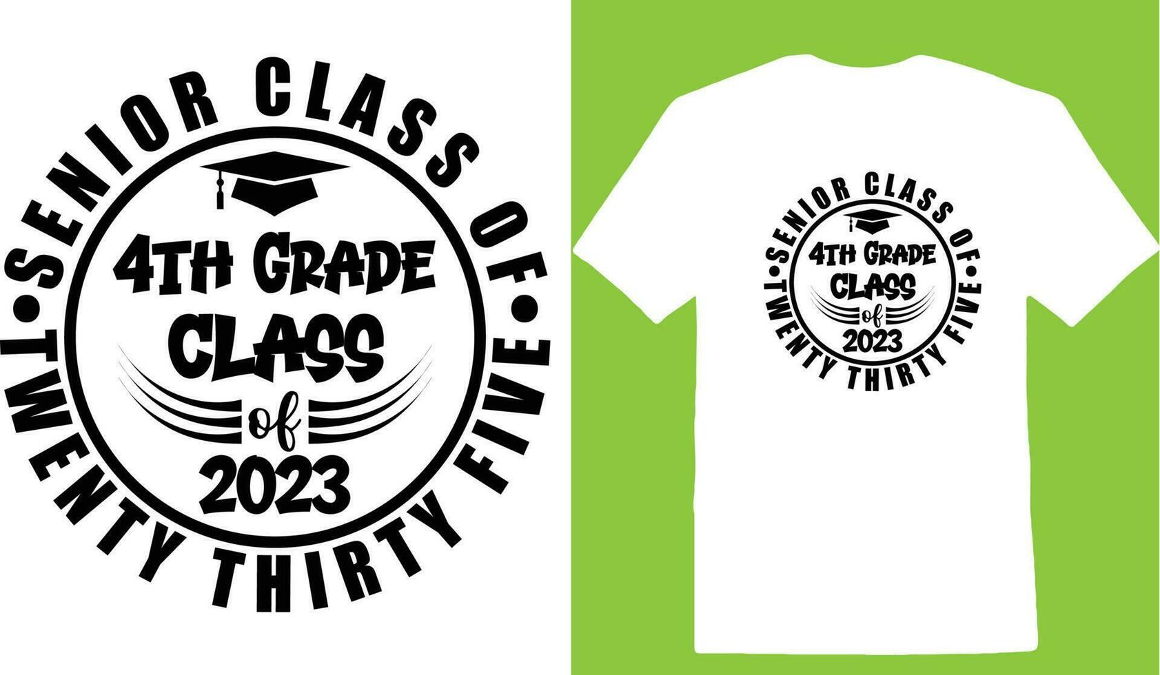 senior klass av tjugo trettio fem 4:e kvalitet klass av 2023 t-shirt vektor