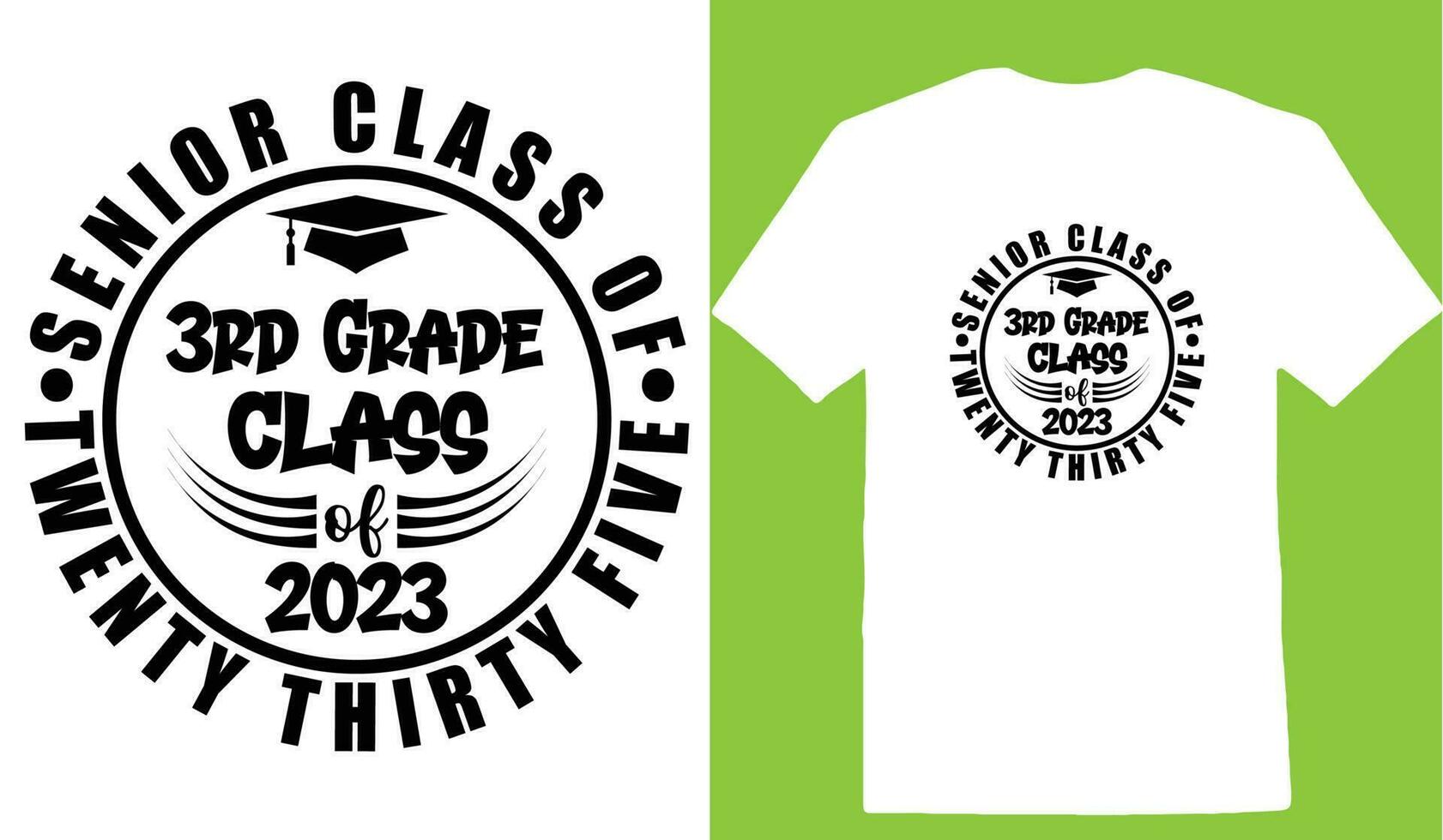 senior klass av tjugo trettio fem 3:e kvalitet klass av 2023 t-shirt vektor