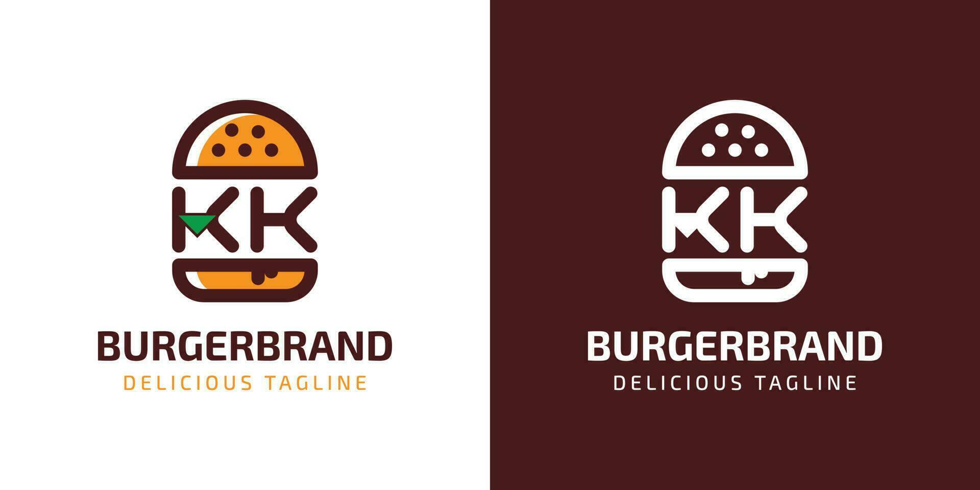 Brief kk Burger Logo, geeignet zum irgendein Geschäft verbunden zu Burger mit k oder kk Initialen. vektor