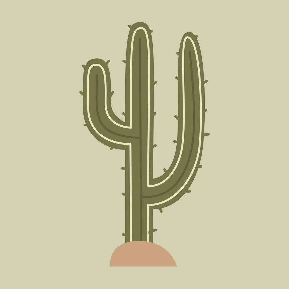 Kaktus Vektor Illustration. Vektor Illustration von Kaktus. Kaktus eben Stil. Kaktus Pflanzen Design Vorlage.