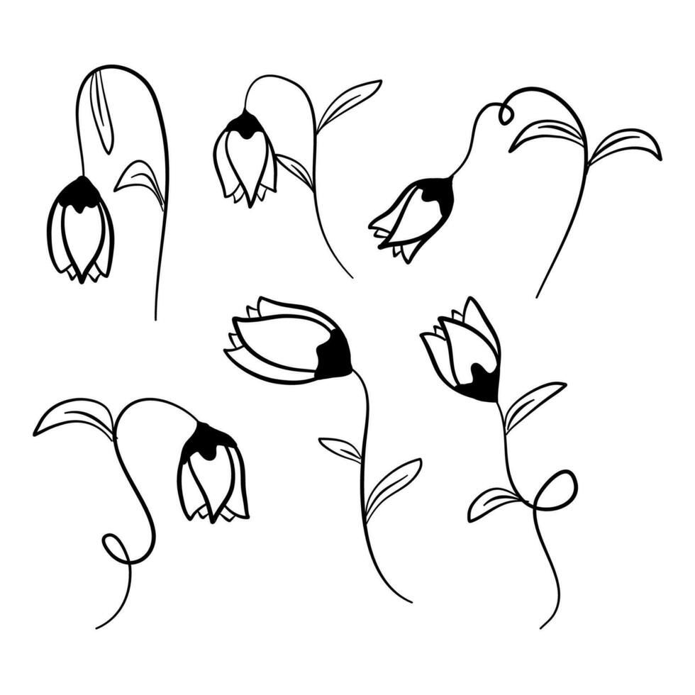 Blume Vektor Illustration Gekritzel Stil. Gekritzel Blume. Blumen- Grafik Element. Blume Hand gezeichnet Illustration.