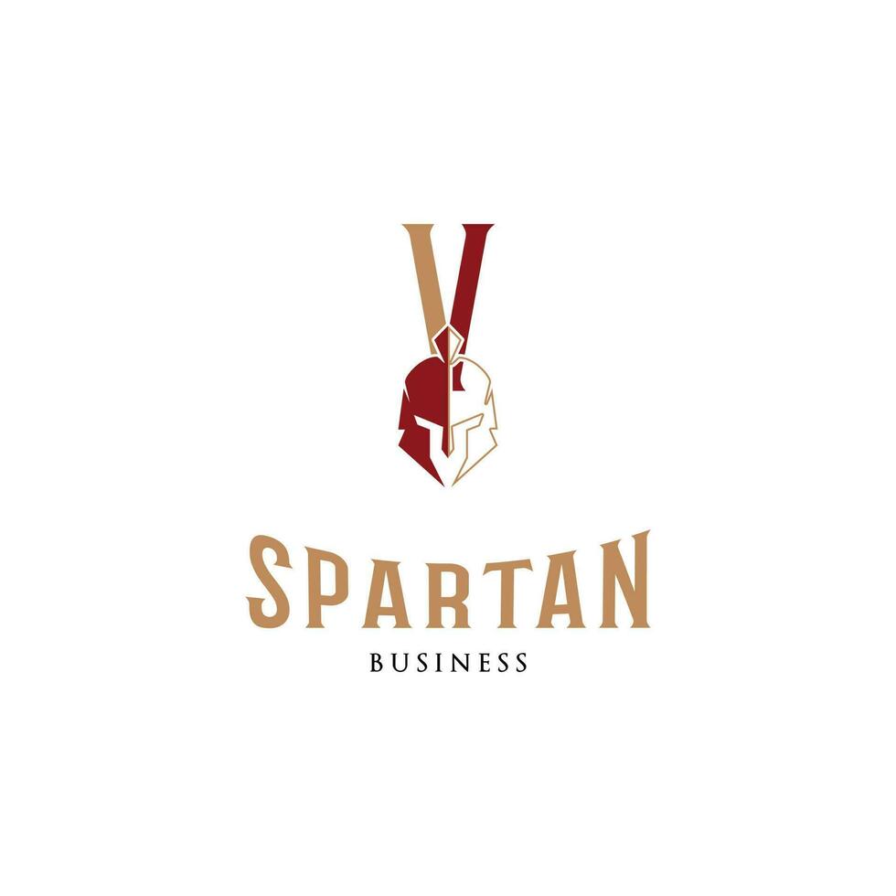 Initiale Brief v spartanisch Symbol Logo Design Vorlage vektor