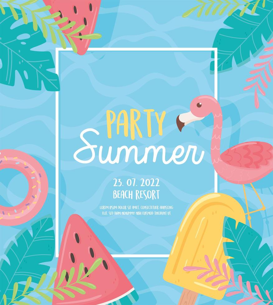 Party Sommerkarte vektor