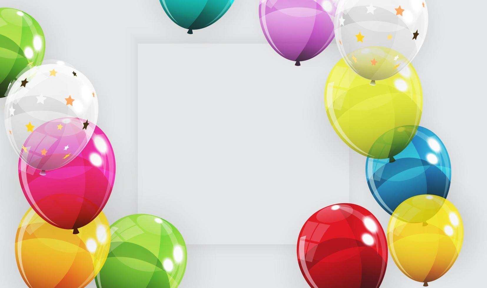 abstrakter Feiertagshintergrund mit Luftballons für Werbeförderung und Geburtstagskarte oder Einladung vektor