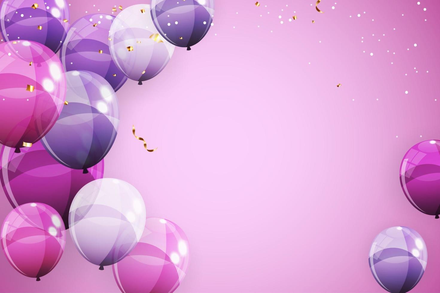 abstrakter Feiertagshintergrund mit Luftballons für Werbeförderung und Geburtstagskarte oder Einladung vektor
