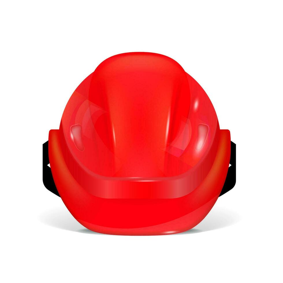 Weiß schützend Helm. polygonal Konstruktion Helm im 3d. Vorderseite Sicht. Vektor Illustration.