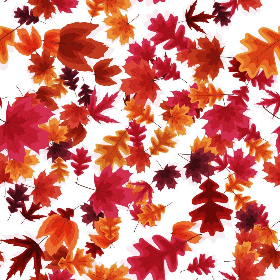 Herbst fallen Blätter nahtlosen Musterhintergrund vektor
