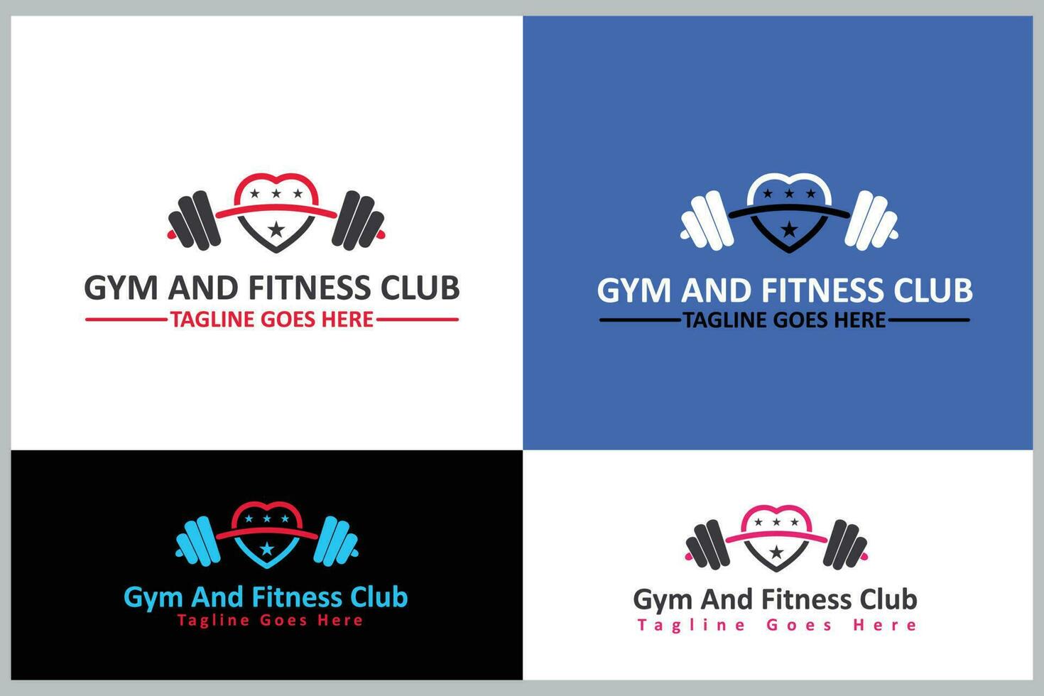 Fitnessstudio und Fitness Verein Logo Design Vorlage vektor