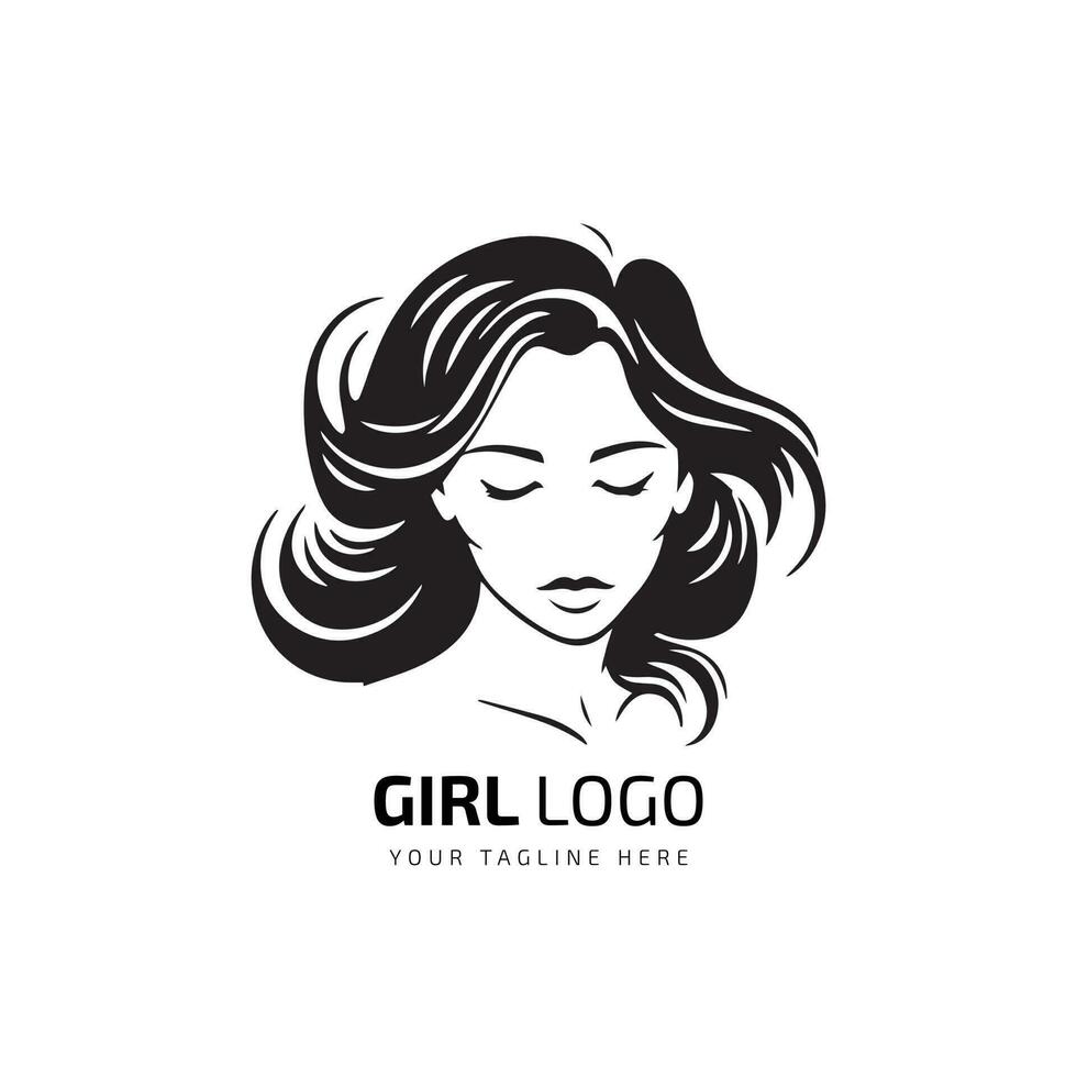 Mädchen Logo Symbol Design und einzigartig Symbol Layout zum Schönheit und Mode Geschäft Vektor