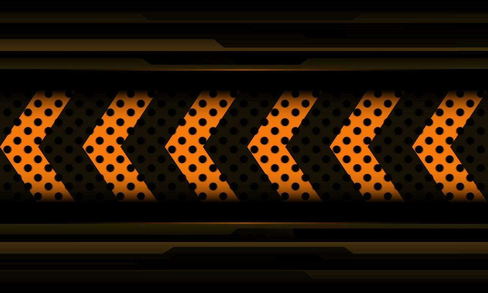 abstrakt Metall schwarz Cyber Kreis Gittergewebe Gelb Pfeil Richtung geometrisch rot Licht Technologie Linie Banner Design modern futuristisch kreativ Hintergrund Vektor