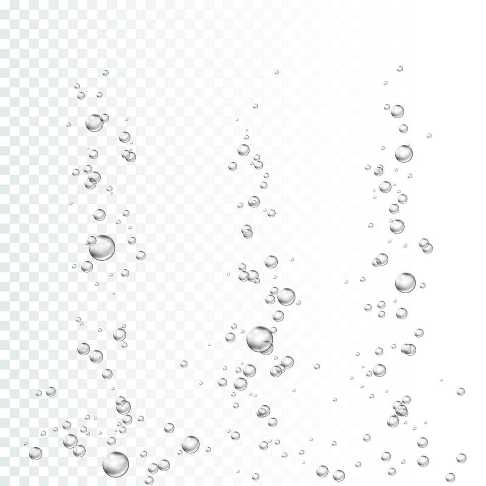 luft bubblor ström. tvål bubblor. realistisk vatten droppar. vektor