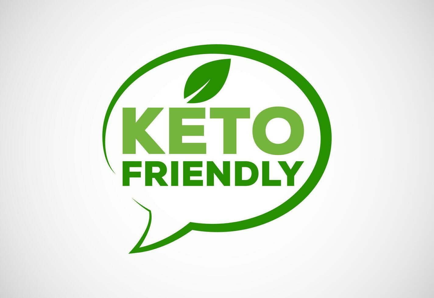 Keto freundlich Symbol. Keto freundlich und organisch Etiketten unterzeichnen. gesund natürlich Produkt Etikette Design Vektor Illustration