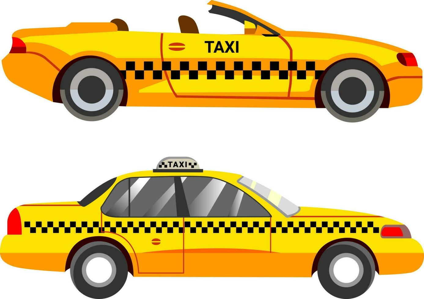 Luxus Taxi Bedienung Gelb Sport Auto Seite Aussicht vektor