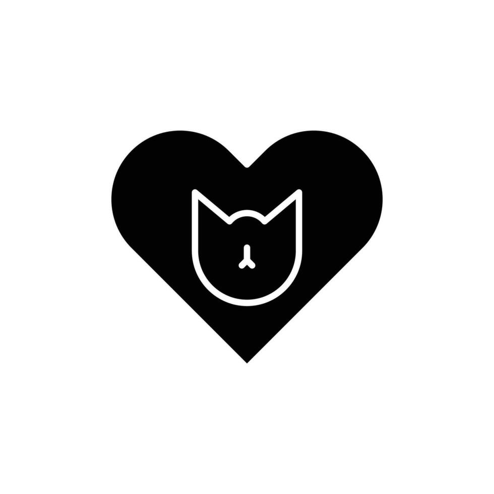 Katze Liebhaber Symbol. solide Symbol vektor