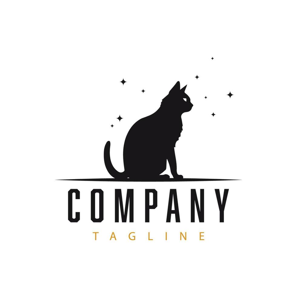 schwarz Katze Logo Vorlage Design vektor