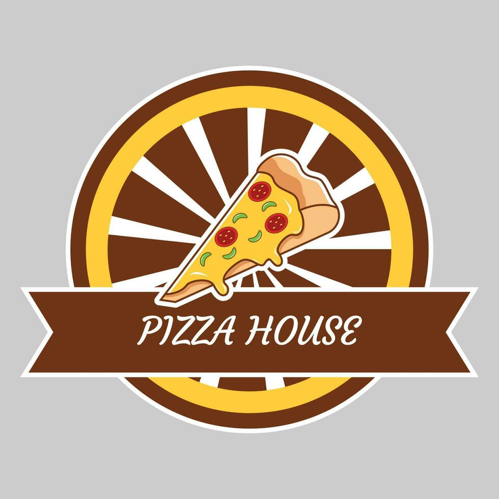 Pizza Haus Vektor Logo Design Vorlage. Pizza Logo Design. Pizza Scheibe Logo. schnell Essen Logo Design.