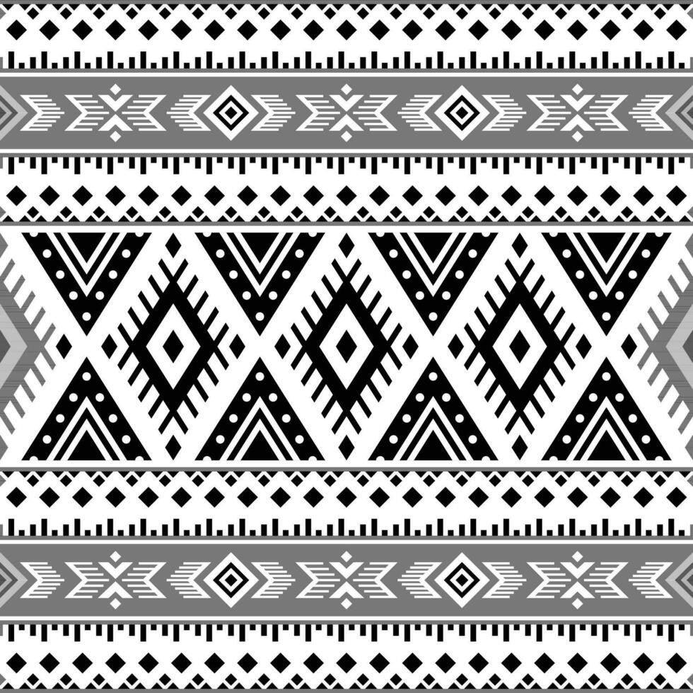 aztec geometrisk sömlös etnisk mönster. svart och vit färger. prydnad traditionell. design för textil, tyg, kläder, ridå, matta, batik, prydnad, bakgrund, omslag, papper, tapet. vektor