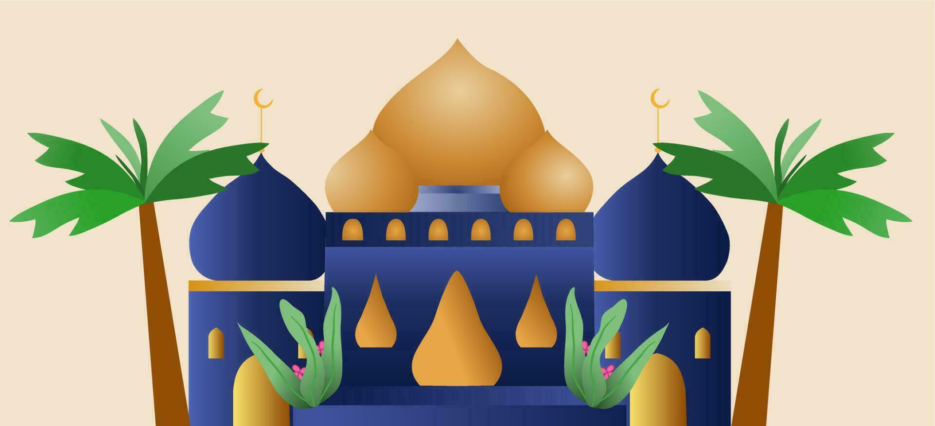 islamic moské platt stil design vektor