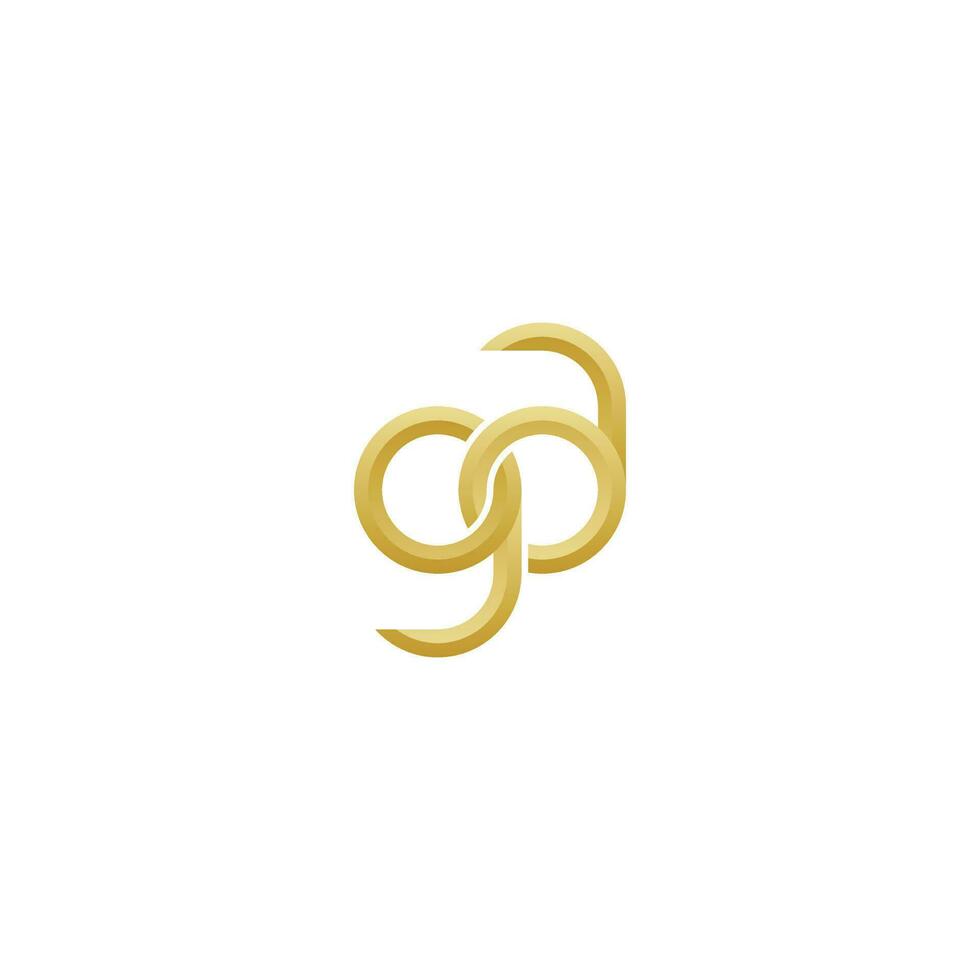 luxuriös golden Briefe ga Logo Design vektor