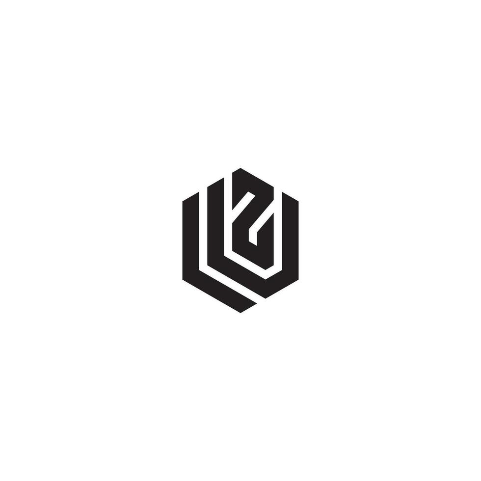brev luz sexhörning logotyp design vektor