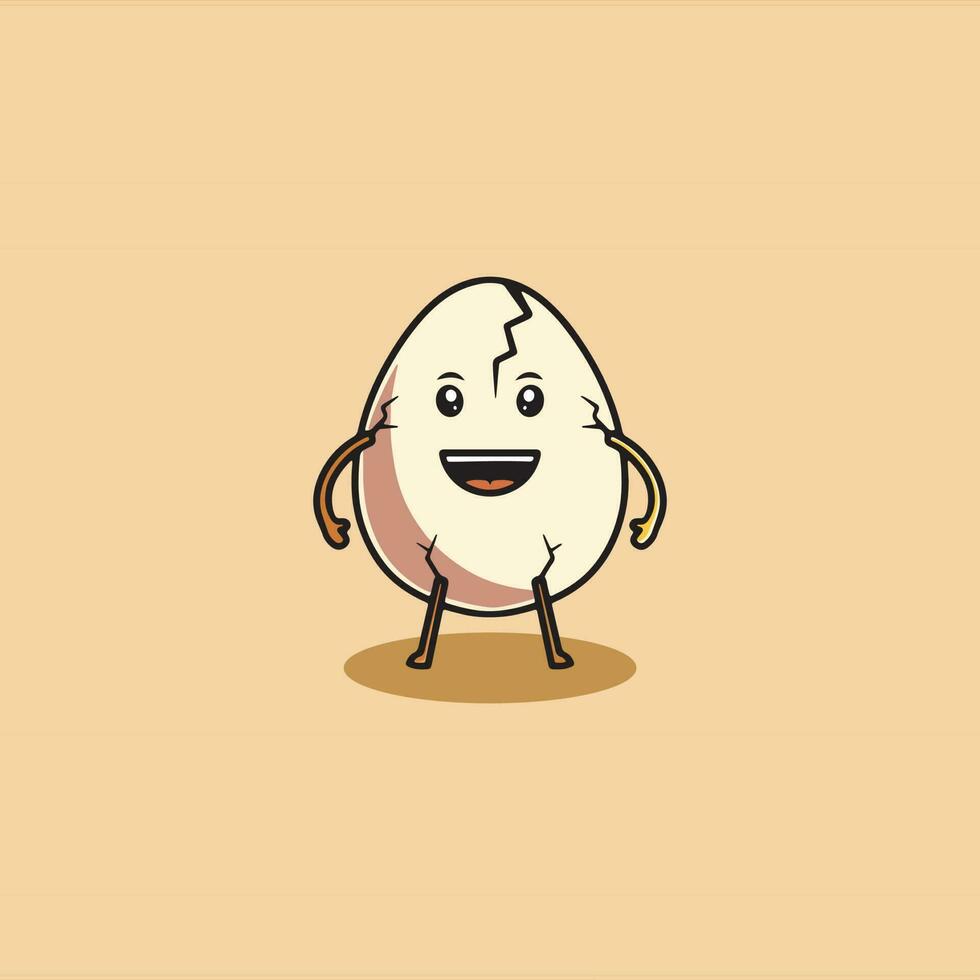 süß Ei lächelnd Karikatur Illustration vektor