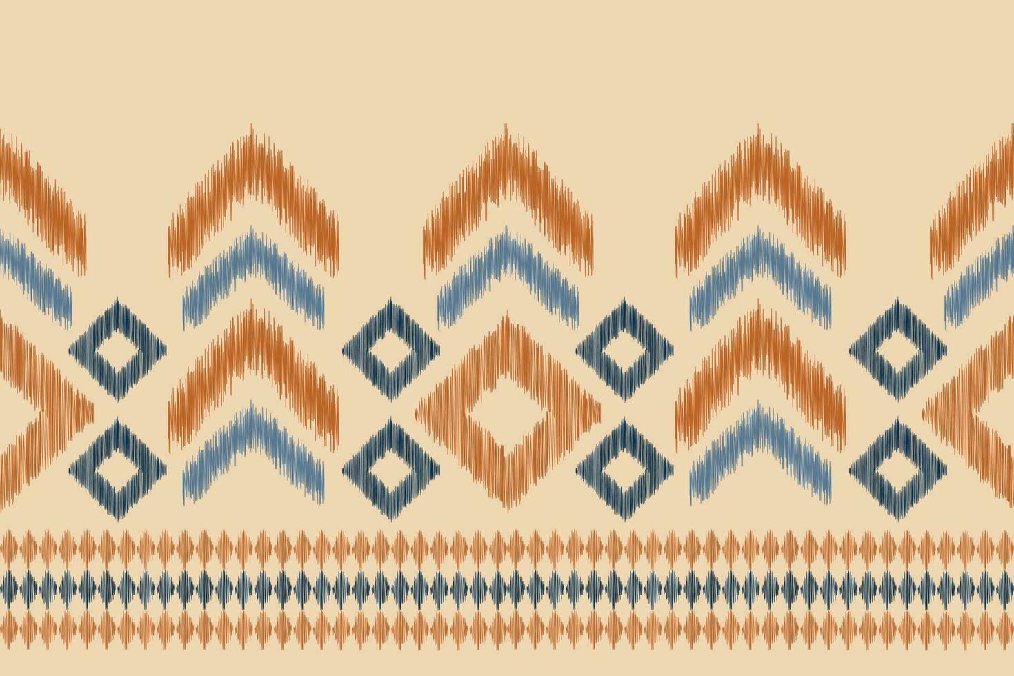 etnisk ikat tyg mönster geometrisk stil.afrikansk ikat broderi etnisk orientalisk mönster brun grädde bakgrund. abstrakt, vektor, illustration.för textur, kläder, scarf, dekoration, matta, siden. vektor