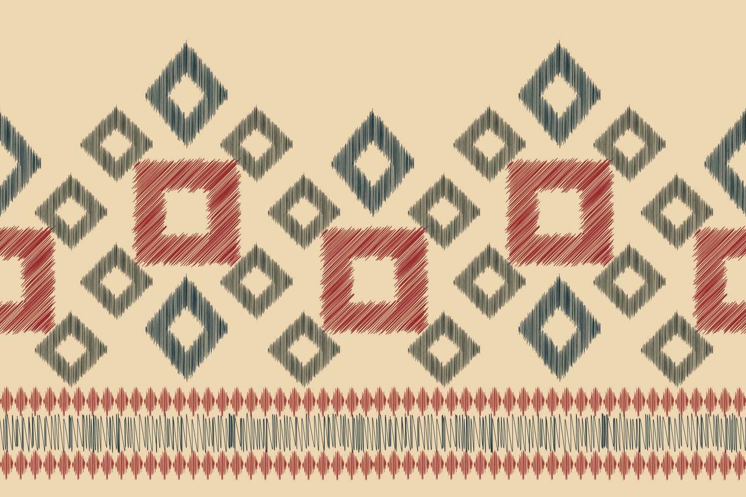 ethnisch Ikat Stoff Muster geometrisch Stil.afrikanisch Ikat Stickerei ethnisch orientalisch Muster braun Sahne Hintergrund. abstrakt,vektor,illustration.für Textur, Kleidung, Schal, Dekoration, Teppich, Seide. vektor