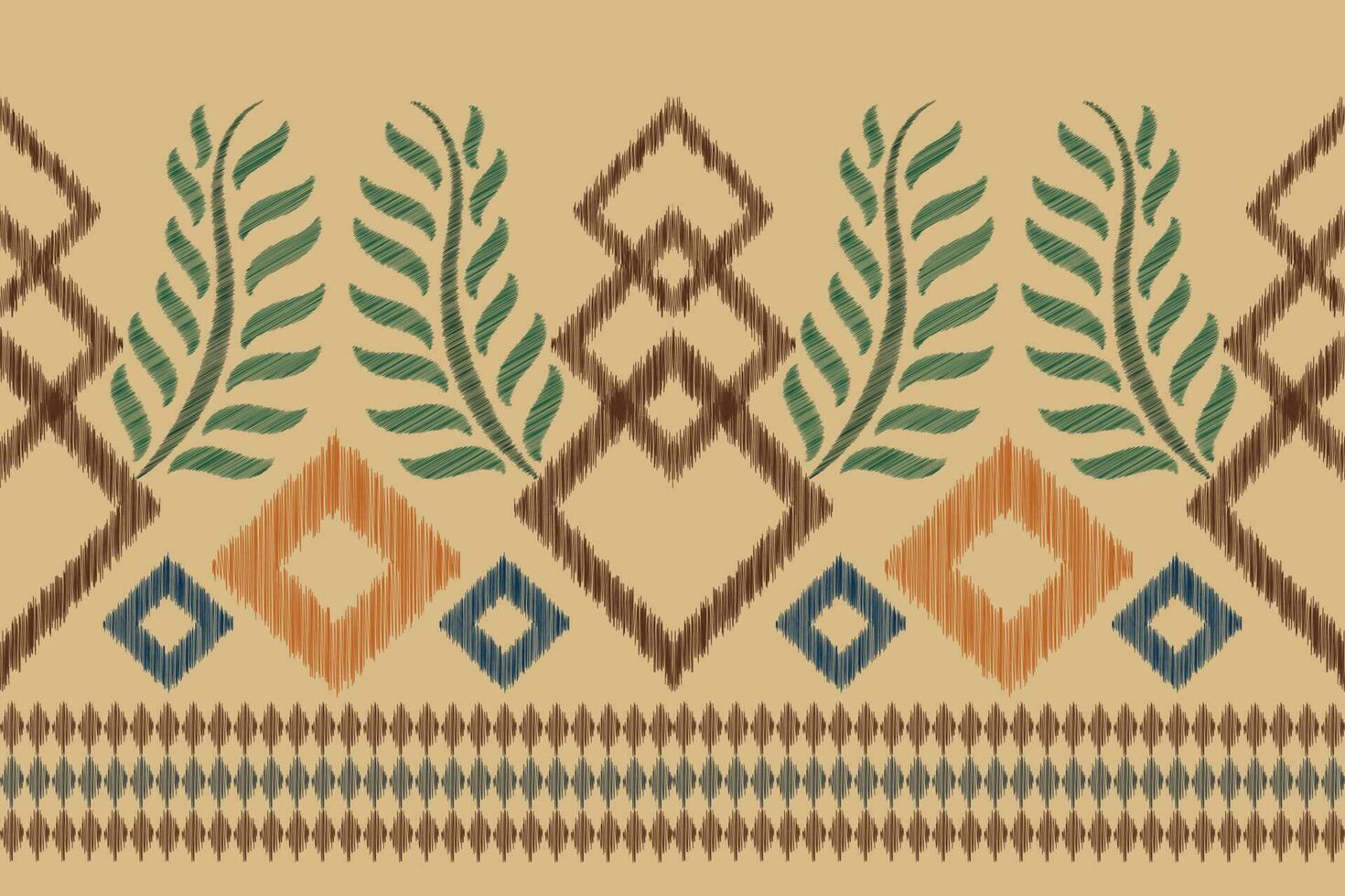 etnisk ikat tyg mönster geometrisk stil.afrikansk ikat broderi etnisk orientalisk mönster brun grädde bakgrund. abstrakt, vektor, illustration.för textur, kläder, scarf, dekoration, matta, siden. vektor