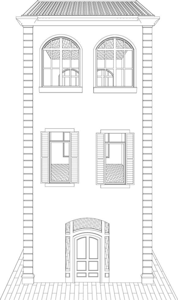 3d illustration av byggnad projekt vektor