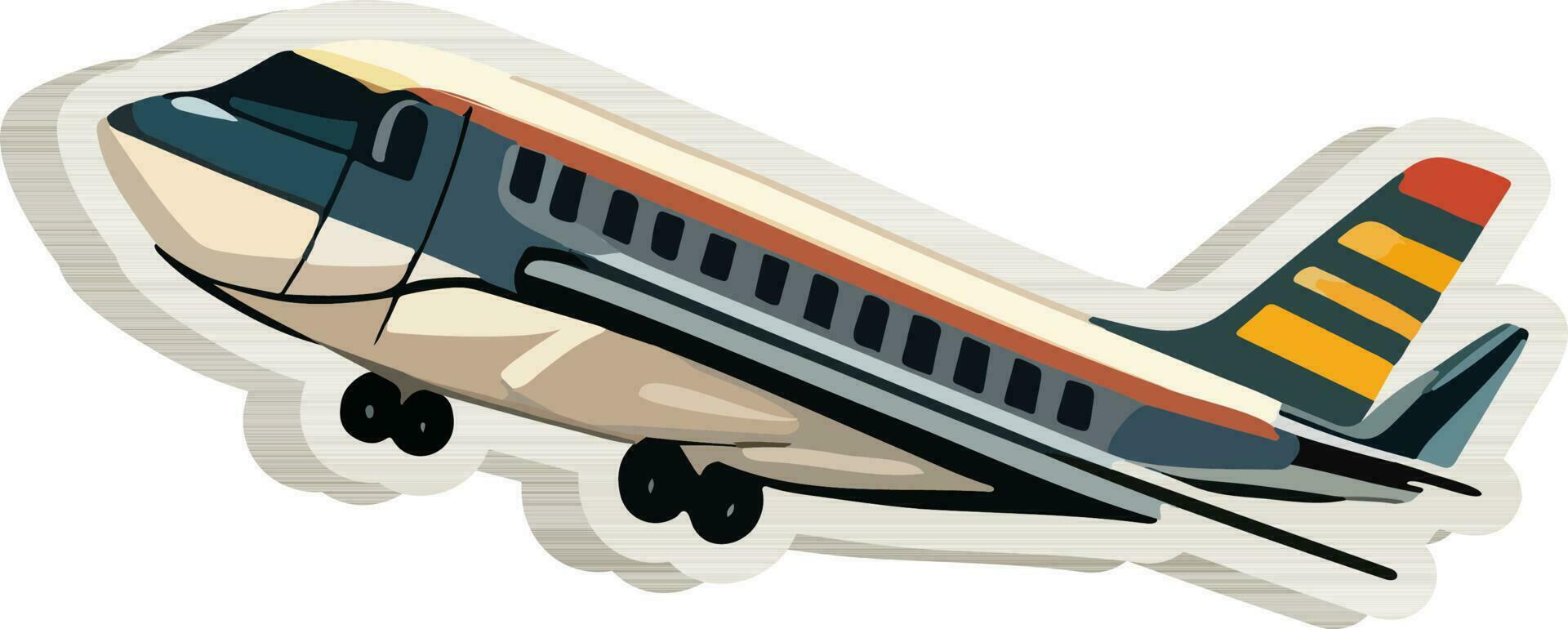 isoliert bunt Flugzeug Symbol im Aufkleber Stil. vektor