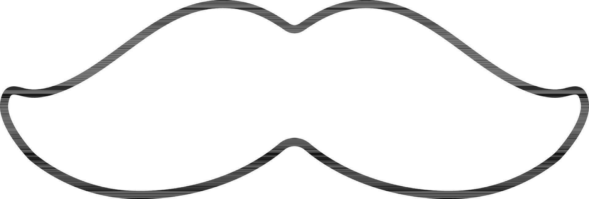isoliert Schnurrbart Symbol im schwarz Schlaganfall. vektor