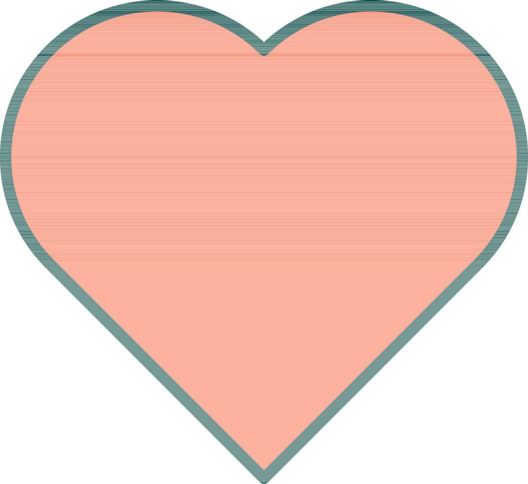 platt stil hjärta ikon eller symbol i orange Färg. vektor