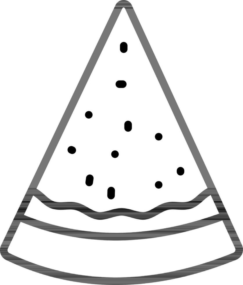 isoliert Pizza Scheibe Symbol im schwarz Gliederung Stil. vektor