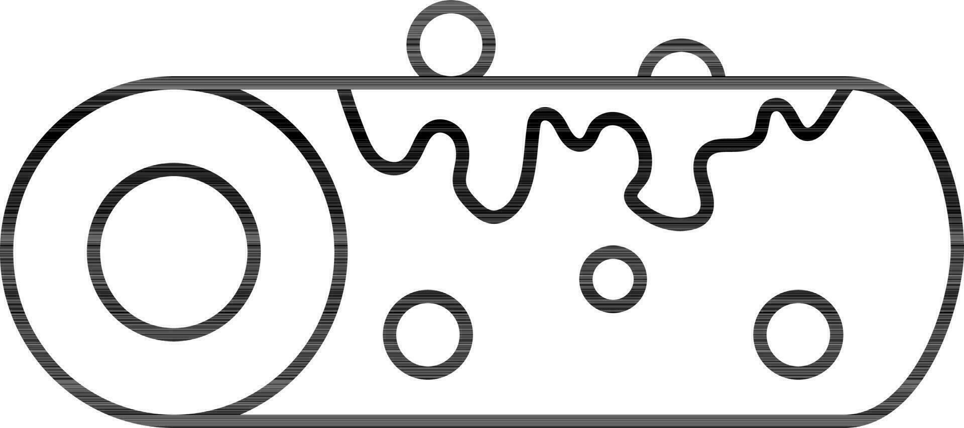 svart linjär stil swiss rulla ikon. vektor