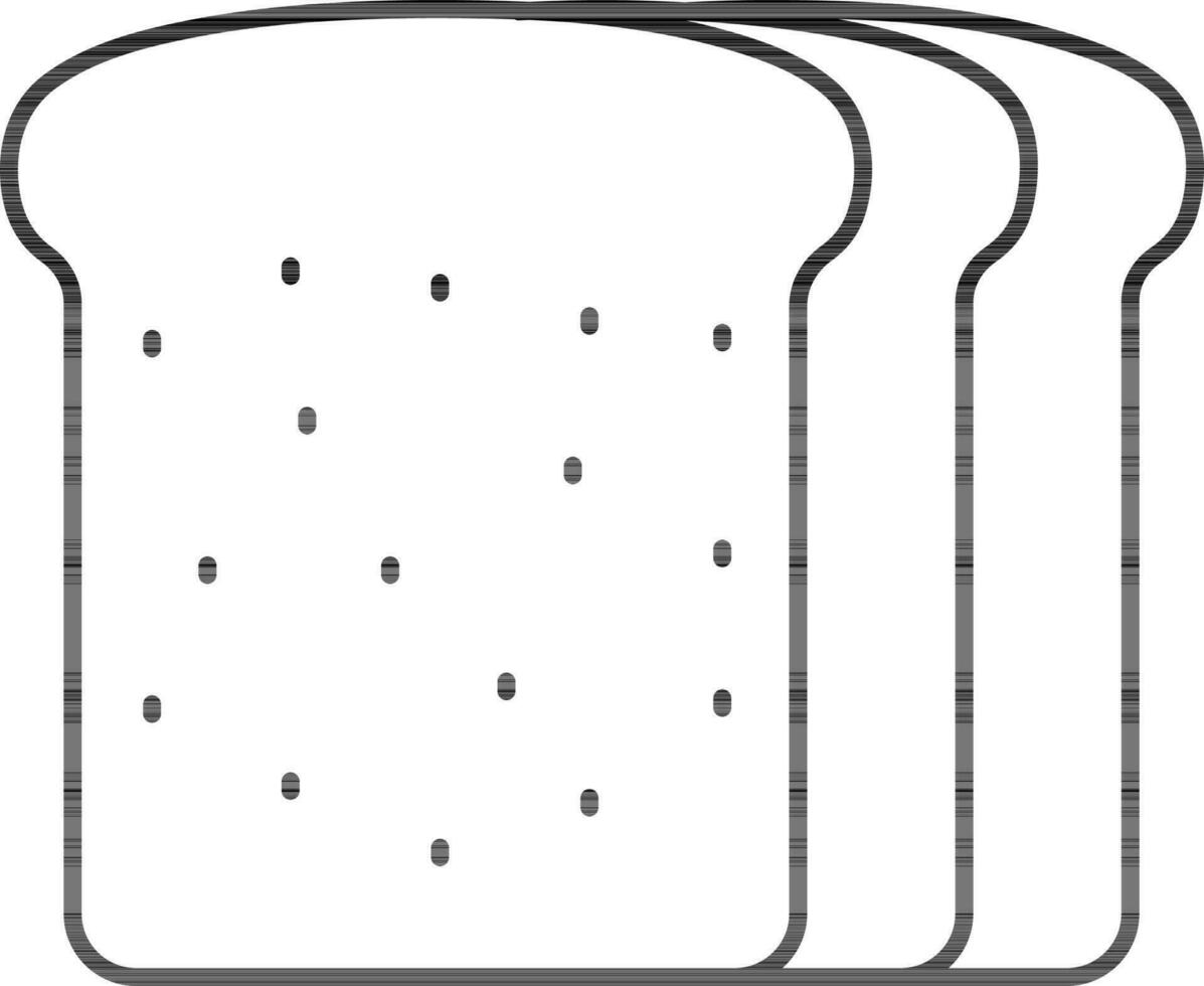 isoliert Brot Symbol im schwarz Umriss. vektor