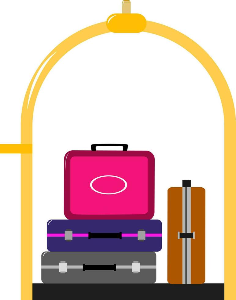 illustration av bagage vagn. vektor