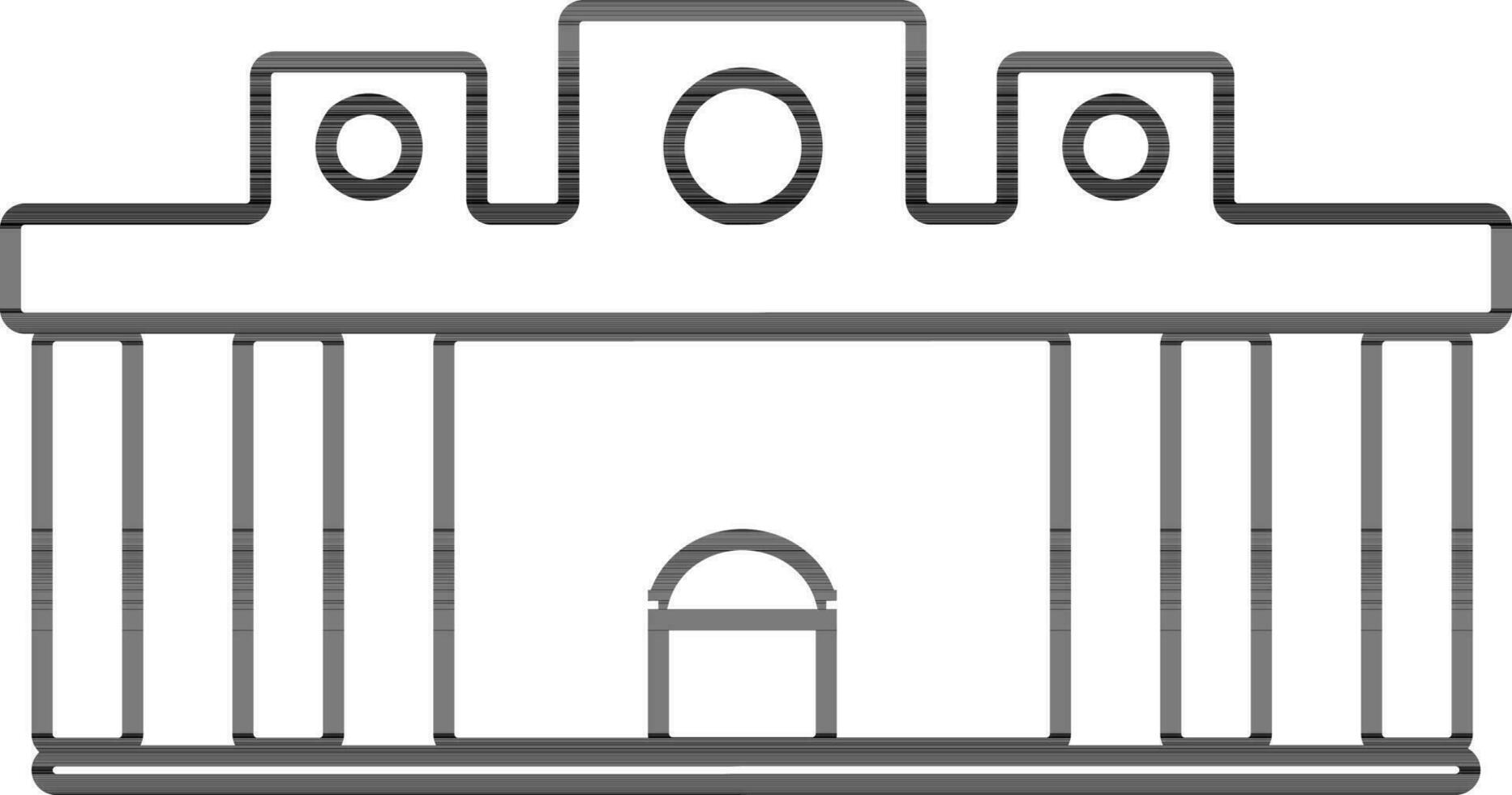 svart och vit byggnad i platt stil illustration. vektor