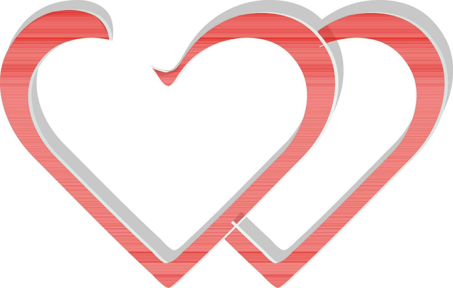 zwei Gelenke rot Herz auf Weiß Hintergrund. vektor
