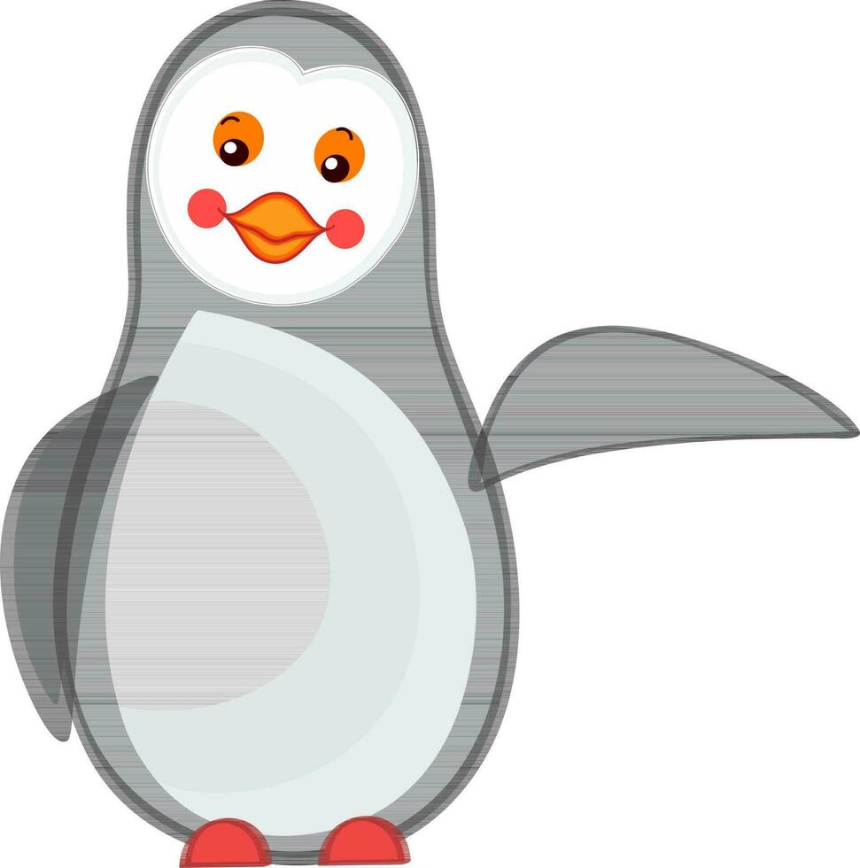 süß Baby Pinguin Karikatur winken isoliert. vektor