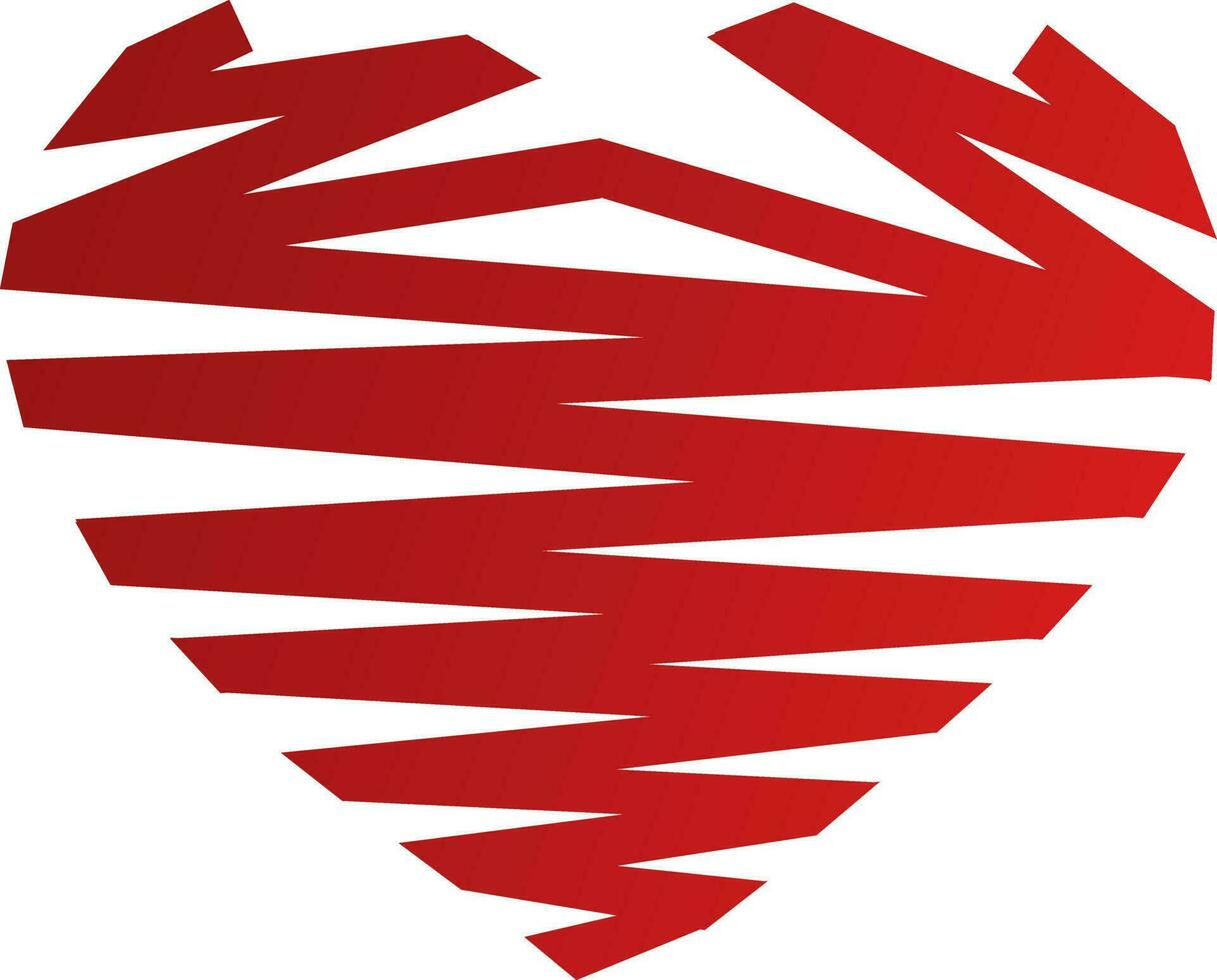kreativ kärlek symbol hjärta röd linjär ikon. vektor