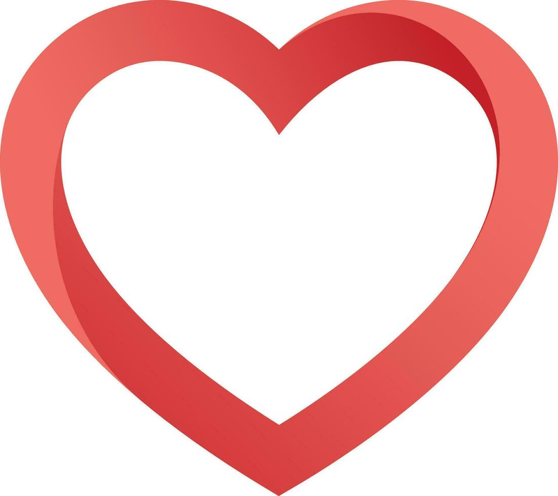 Liebe Symbol Herz rot linear Symbol. vektor