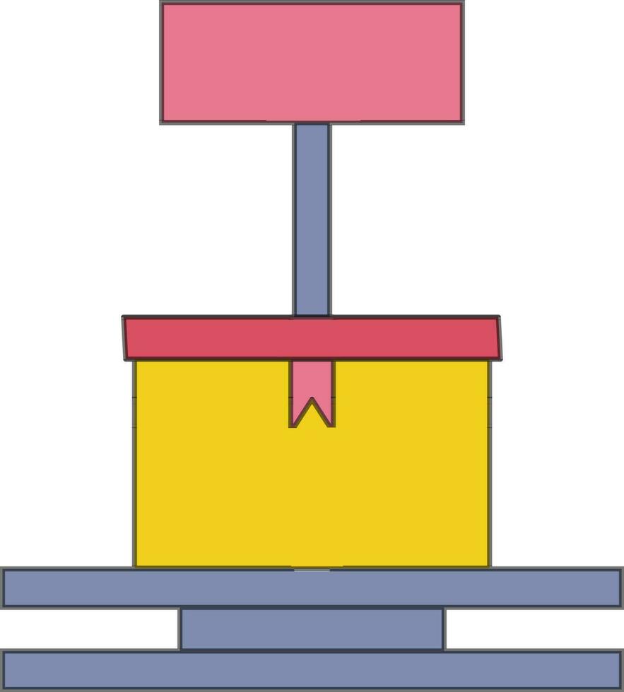 Box mit Gewicht Rahmen Zeichen Tafel. vektor
