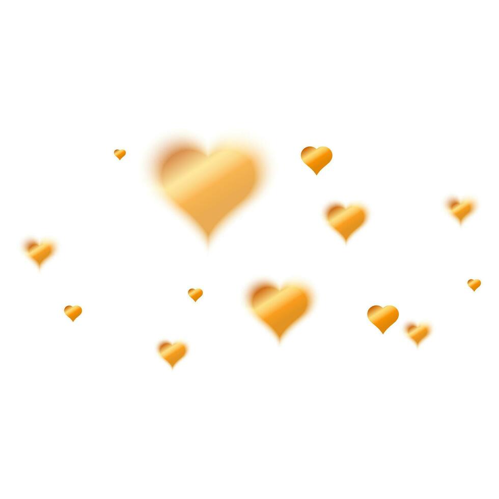 glansig gyllene hjärtan dekorerad bakgrund. vektor
