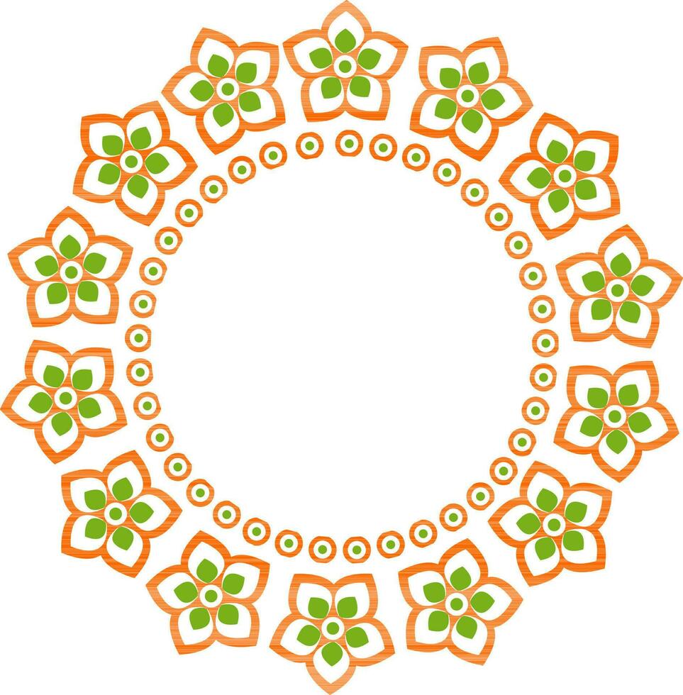 kreisförmig Rahmen mit schön Blumen. vektor