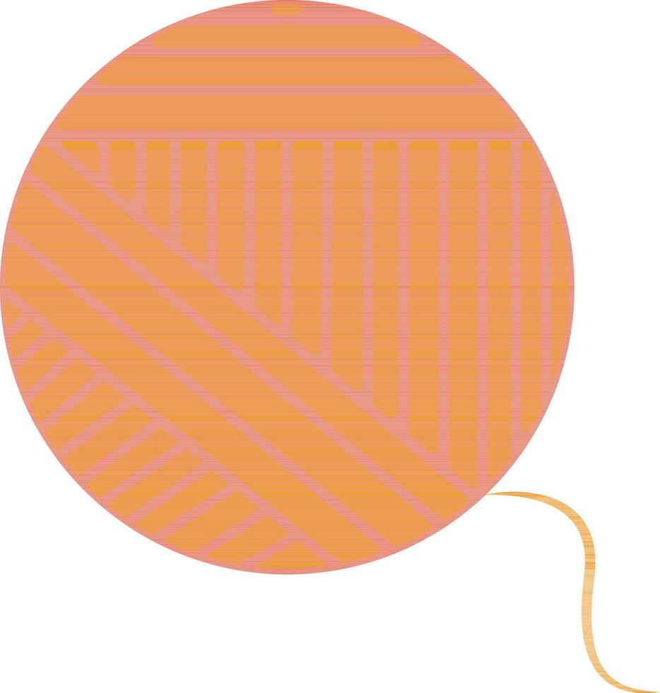 illustration av boll av ull garn i gyllene Färg. vektor