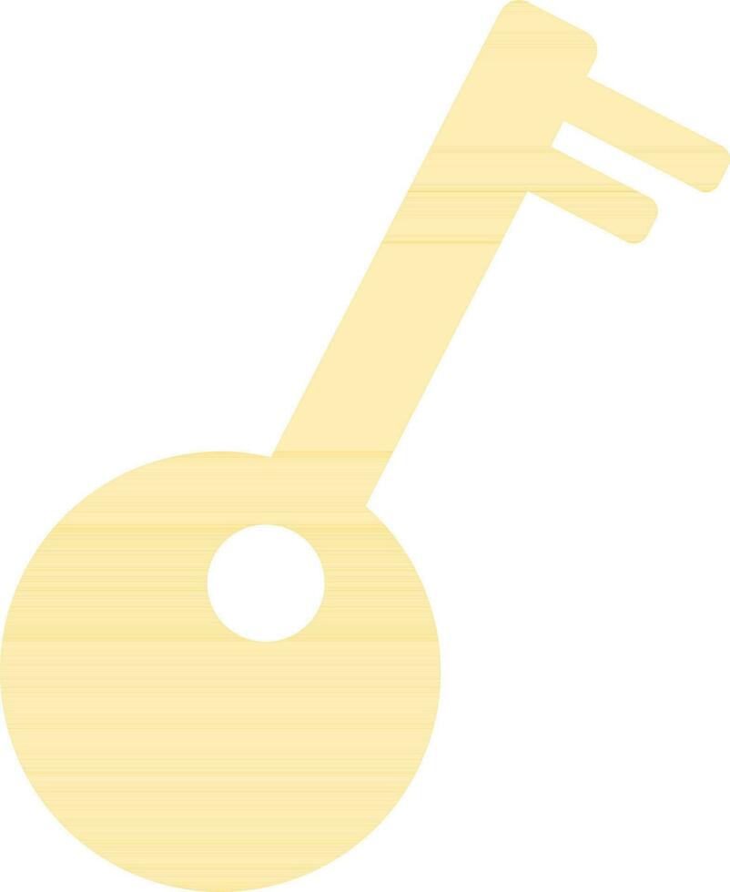 platt stil gul nyckel på vit bakgrund. vektor