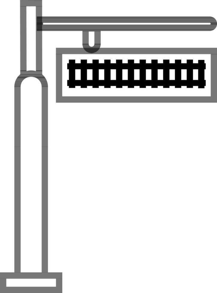 Eisenbahn Tafel im schwarz und Weiß Farbe. vektor