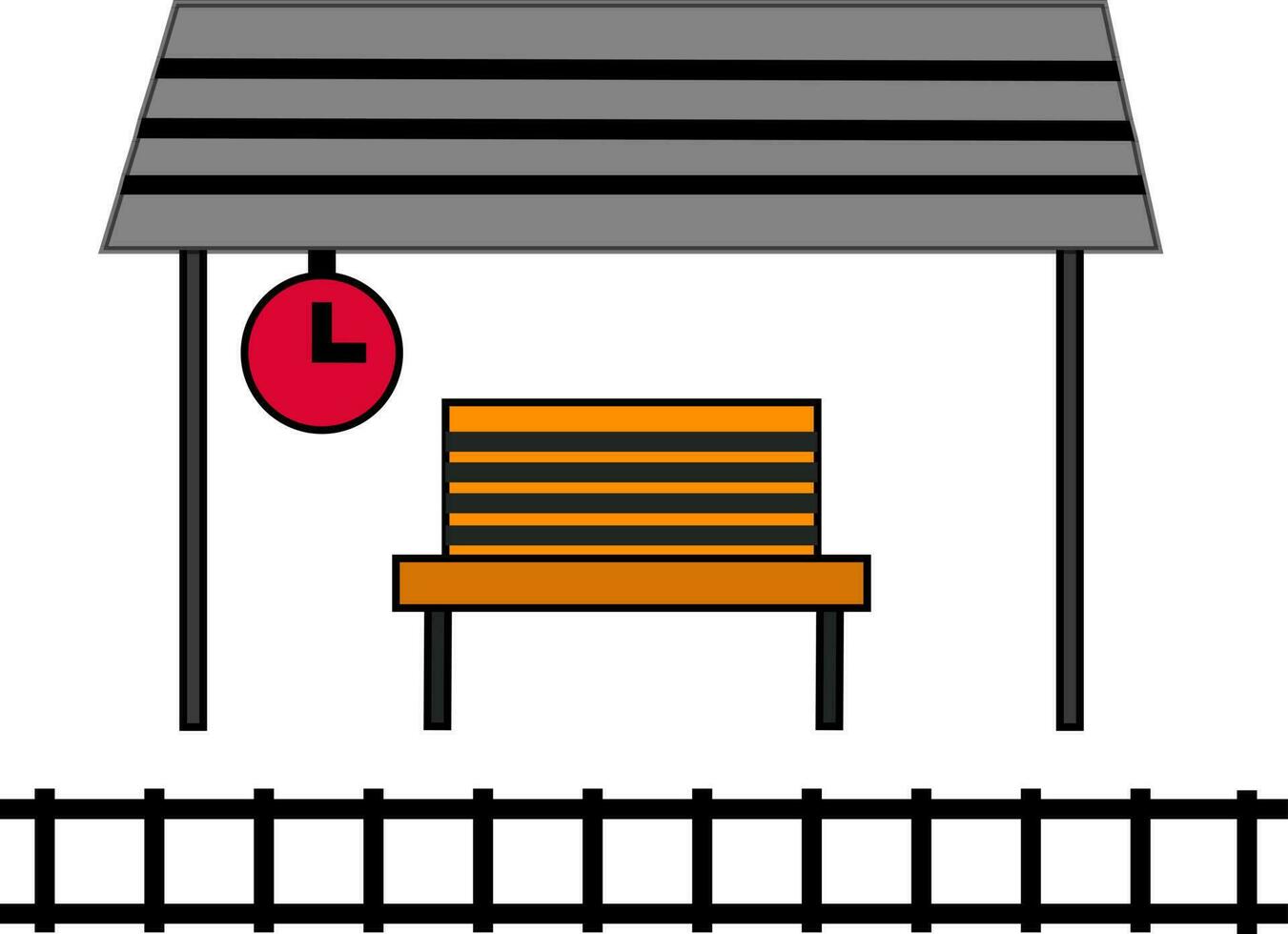 tömma passagerare sittplats på tåg station. vektor